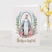 Religiöse Jungfrau Mary Rose Katholische Geburtsta Karte (Gelbe Blume)