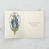 Religiöse Jungfrau Mary Vintag Blue Flowers Karte (Innenseite)