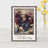 Religiöse Jungfrau zum Geburtstag Maria Jesus Vint Karte (Gelbe Blume)