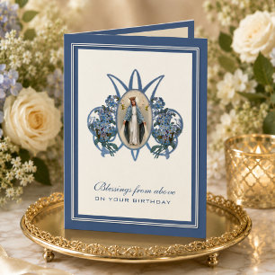 Religiöse Jungfrau zum Geburtstag Mary Floral Karte