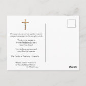 Religiöse katholische Beerdigung Beileid Danke Postkarte (Rückseite)