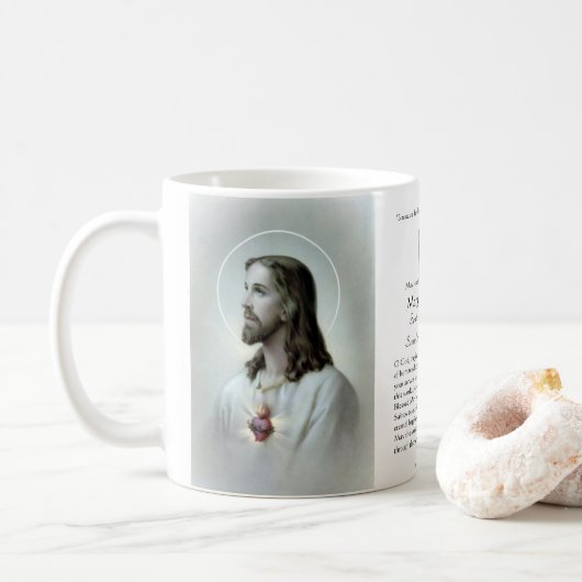Religiöse katholische Beerdigungsdenkmal Jesus Kaffeetasse (Mit Donut)