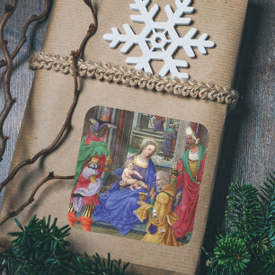Religiöse katholische christliche Weihnachten Gebu Quadratischer Aufkleber