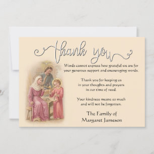 Religiöse katholische Heilige Familie Dank Beileid Dankeskarte