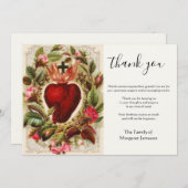 Religiöse katholische Heilige Herz Jesus Beileid Dankeskarte (Vorne/Hinten)