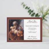 Religiöse katholische Heilige Joseph Jesus Beileid Dankeskarte (Stehend Vorderseite)
