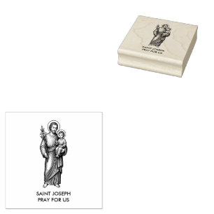 Religiöse katholische Heilige Joseph und Jesus Gummistempel