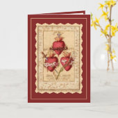 Religiöse katholische Herzen Jesu Maria Joseph Karte (Gelbe Blume)