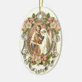 Religiöse katholische Hochzeitsskriptur Keramik Ornament (Links)
