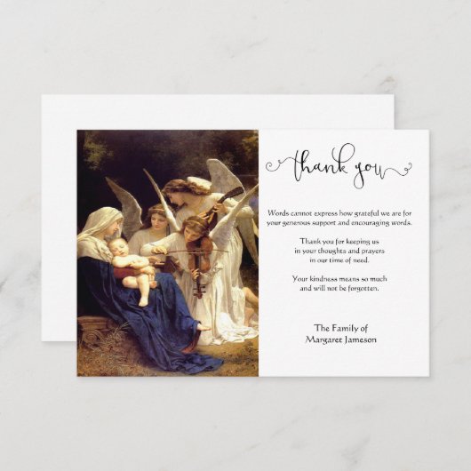 Religiöse katholische Jungfrau Mary Condolence Ang Dankeskarte (Vorne/Hinten)