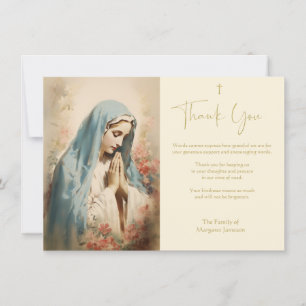 Religiöse katholische Jungfrau Mary Condolence Dankeskarte