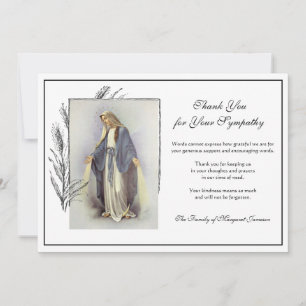 Religiöse katholische Jungfrau Mary Condolence Dankeskarte