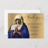 Religiöse katholische Jungfrau Mary Condolence Gol Dankeskarte (Vorne/Hinten)