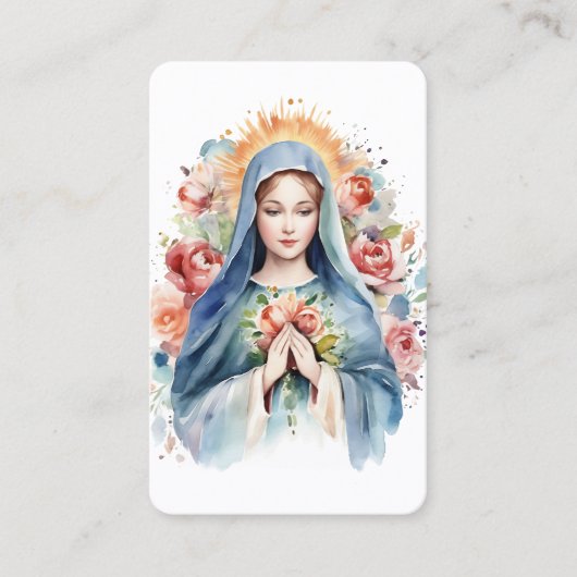 Religiöse katholische Jungfrau Mary Cross Blumenta Visitenkarte (Vorderseite)