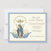 Religiöse katholische Jungfrau Mary Floral Elegant Dankeskarte (Vorderseite)