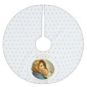 Religiöse katholische Madonna und Kinderbaumrock Polyester Weihnachtsbaumdecke (Vorderseite)