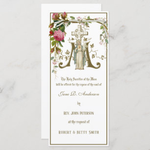 Religiöse katholische Messe zur Beerdigung Karte