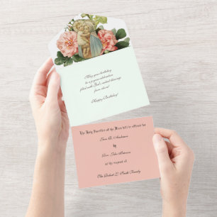 Religiöse katholische Messopfergabe Jungfrau Maria All In One Einladung