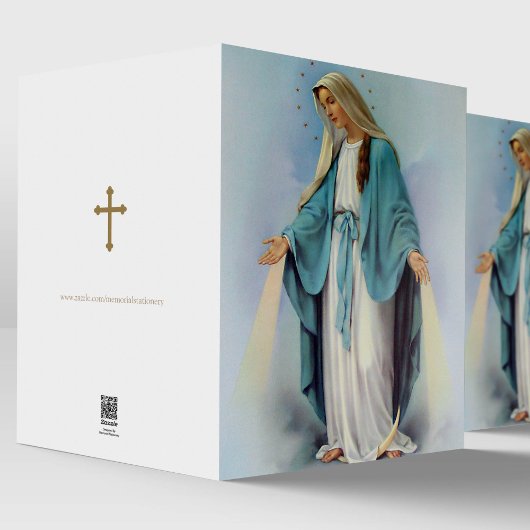 Religiöse katholische Radiant Mary Beileid Beerdig Karte