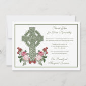 Religiöse katholische Rose des keltischen Kreuzes Dankeskarte (Vorderseite)