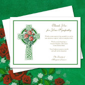 Religiöse katholische Rose des keltischen Kreuzes Dankeskarte