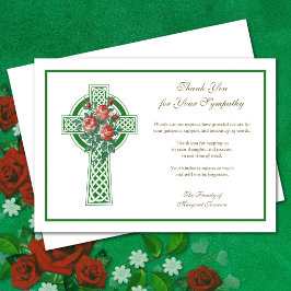 Religiöse katholische Rose des keltischen Kreuzes  Dankeskarte