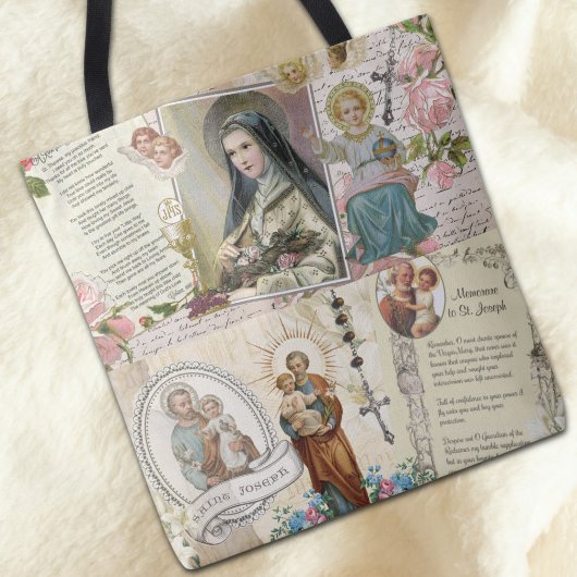 Religiöse Katholische St. Joseph Therese Collage Tasche