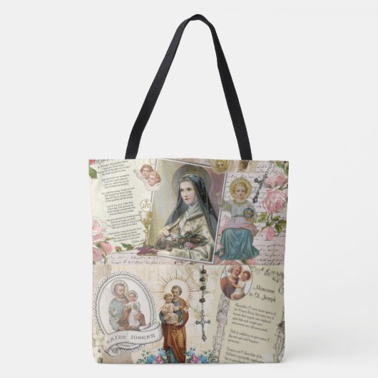 Religiöse Katholische St. Joseph Therese Collage Tasche (Vorderseite)