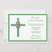 Religiöse keltische Knotted Cross Rose Beileid Dankeskarte (Vorderseite)