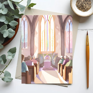 Religiöse Kirche Aquarell   Feiertagsgebet Postkarte