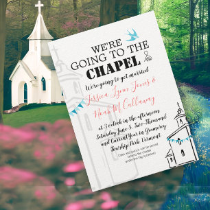 Religiöse Kirche Wir gehen zur Kapelle Hochzeit Einladung