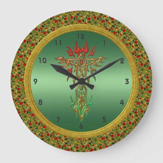 Religiöse Kreuzmauer Große Wanduhr (Vorderseite)