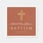 Religiöse Kreuzterracotta-Taufe Serviette (Vorderseite)