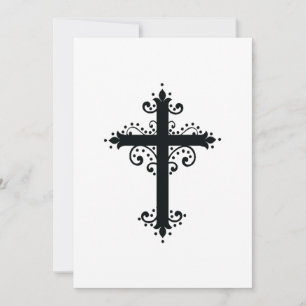 Religiöse Kreuzung mit einem Ornament Einladung