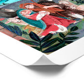 Religiöse Krippe blau, rot Mary & Joseph H Poster (Ecke)