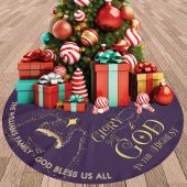 Religiöse Krippe Familie Name Weihnachten Polyester Weihnachtsbaumdecke