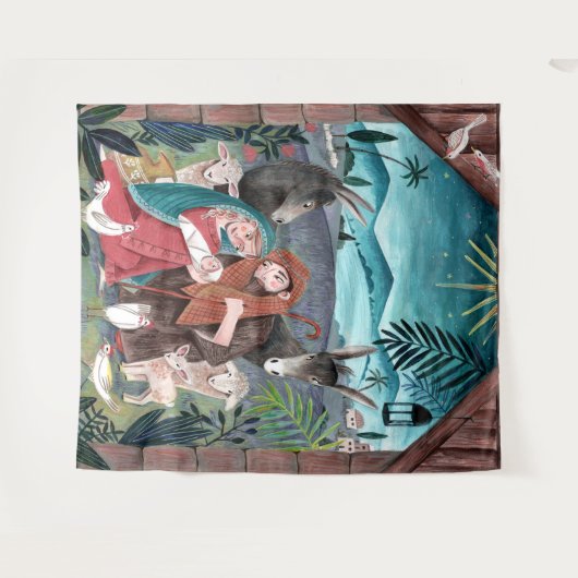 Religiöse Krippe Mary & baby Jesus Wandteppich (Vorderseite (Horizontal))