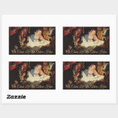 Religiöse Krippe-Szene Gold-Kalligrafie Rechteckiger Aufkleber (Blatt)