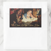 Religiöse Krippe-Szene Gold-Kalligrafie Rechteckiger Aufkleber (Tasche)