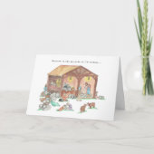 Religiöse Krippe Weihnachten in Aquarellfarben (Vorderseite)