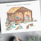 Religiöse Krippe Weihnachten in Aquarellfarben