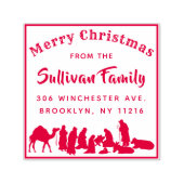 Religiöse Krippe Weihnachtszeit-Rücksendeadresse Permastempel (Design)