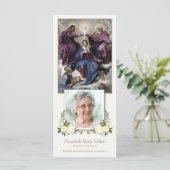 Religiöse Krönung Mary Beerdigung Danke Karte (Stehend Vorderseite)