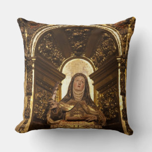 Religiöse Kunst, die Santa Teresa darstellt Kissen