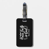 Religiöse Kunst: Glauben an Gottes Schriftendesign Gepäckanhänger (Rückseite vertikal)