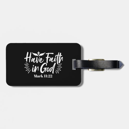 Religiöse Kunst: Glauben an Gottes Schriftendesign Gepäckanhänger (Rückseite horizontal)