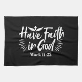 Religiöse Kunst: Glauben an Gottes Schriftendesign Geschirrtuch (Horizontal)