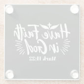 Religiöse Kunst: Glauben an Gottes Schriftendesign Glasuntersetzer (Rückseite)