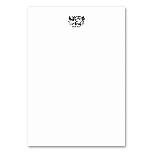 Religiöse Kunst: Glauben an Gottes Schriftendesign Tischnummer (Rückseite)