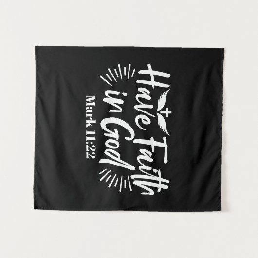 Religiöse Kunst: Glauben an Gottes Schriftendesign Wandteppich (Vorderseite (Horizontal))